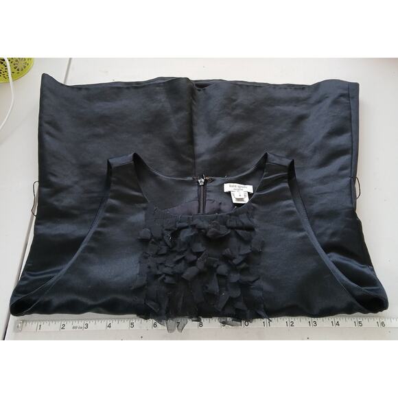 Kate Spade Black Silk Ruffle Blouse Womens 4 CorpCore Office Work Career Classy - Picture 7 of 10